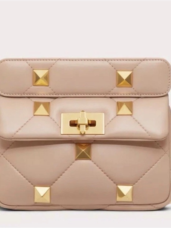 Valentino Handbags - Valentino Blush Pink Quilted Leather Mini Bag with Gold Studs $2,980